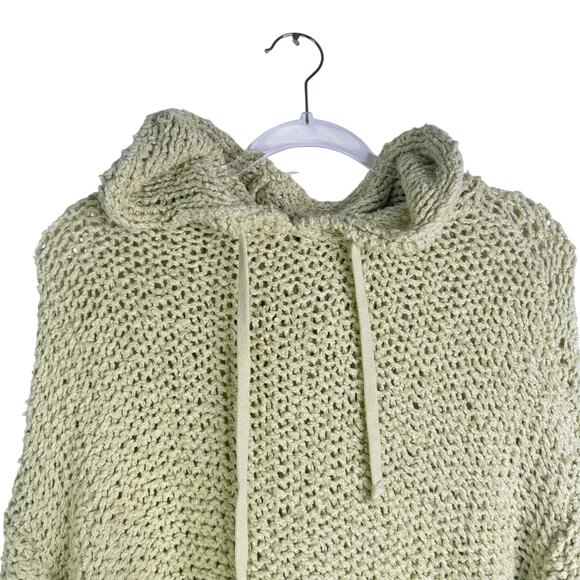 Pilcro Anthropologie Sailcloth Hooded Sweatshirt Cropped Loose Knit Green Small - Picture 4 of 15